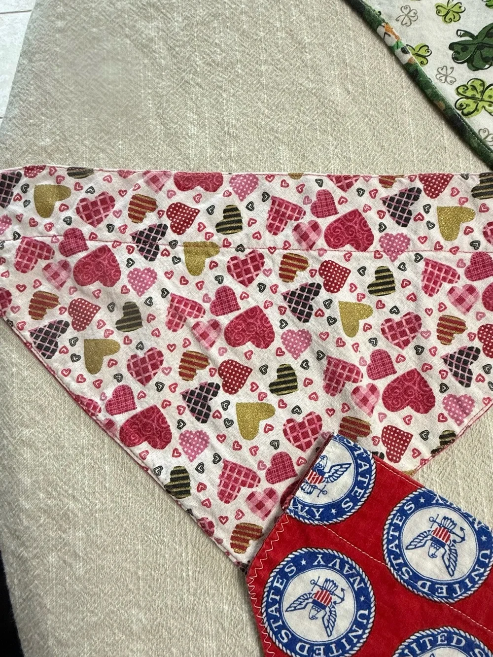 7 total assorted dog bandanas -  Holiday Themed